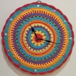 Crochet Mandala Flower Rainbow Clock