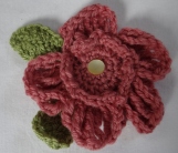 crochet flower with leaves
